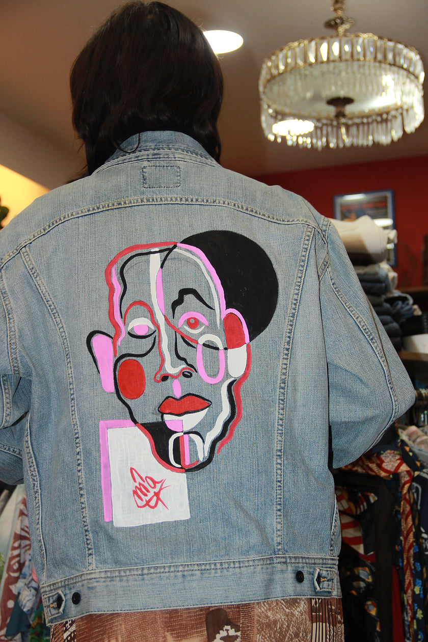 Handpainted Men's LEE denim jacket (L)