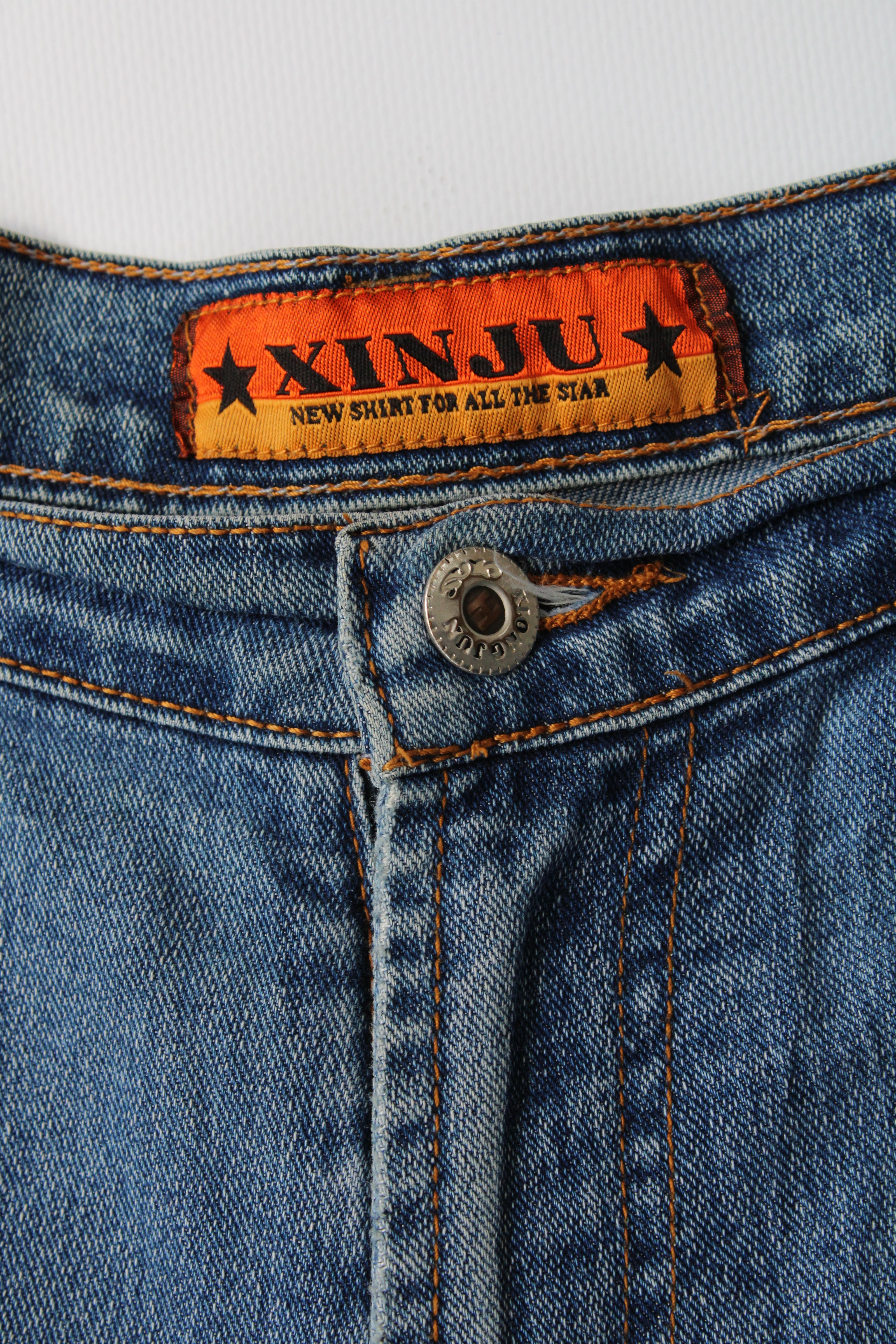 Super cute Y2K flare jeans with bead detailing