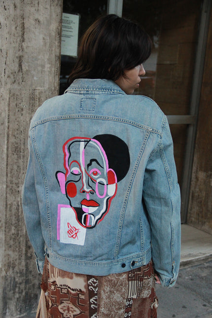 Handpainted Men's LEE denim jacket (L)