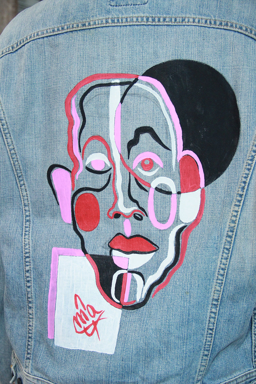 Handpainted Men's LEE denim jacket (L)