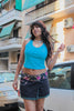 Moshiki stunning double face mini skirt (adjustable size)
