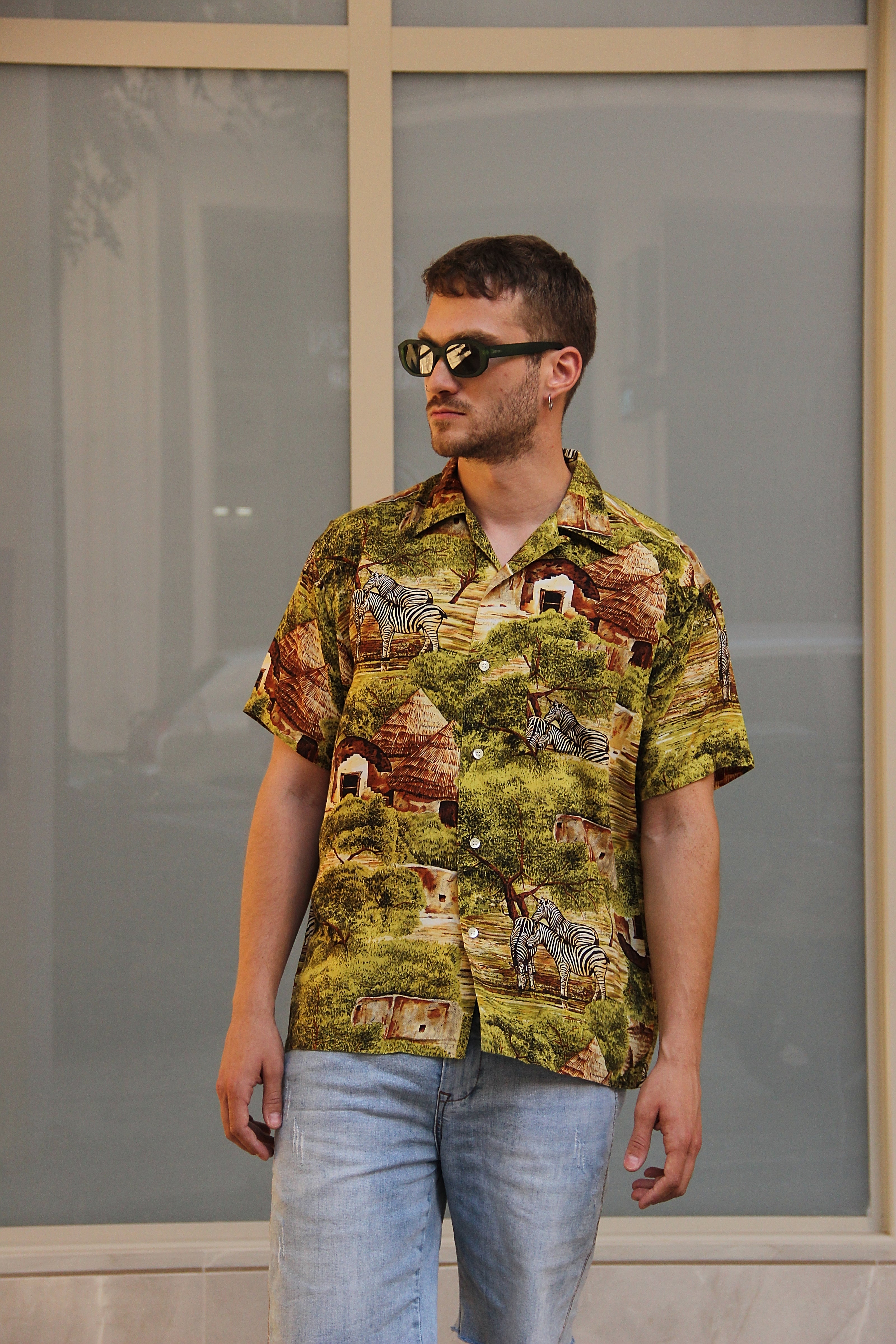 Vintage funky patterned shirt (M)