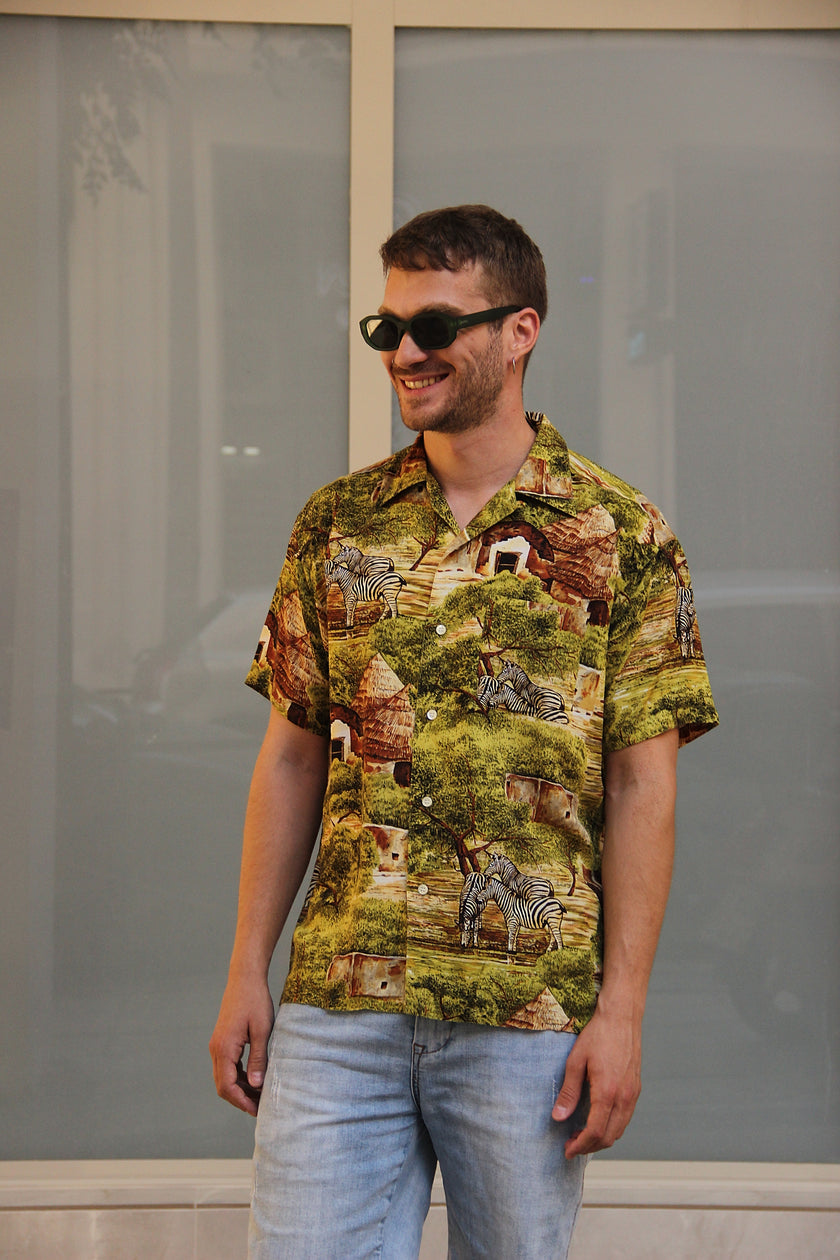 Vintage funky patterned shirt (M)
