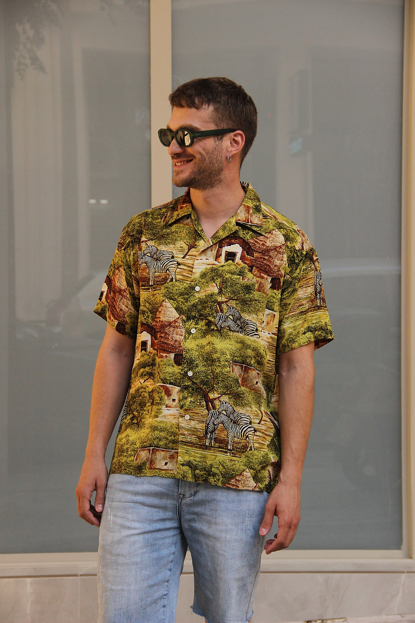 Vintage funky patterned shirt (M)