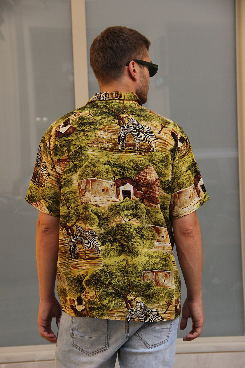 Vintage funky patterned shirt (M)