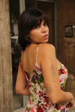 Vintage floral midi dress (M/XL)