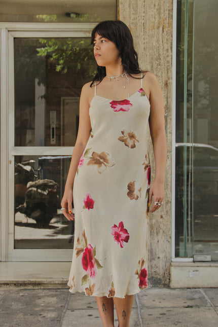 Gorgeous vintage floral midi dress (M/L)