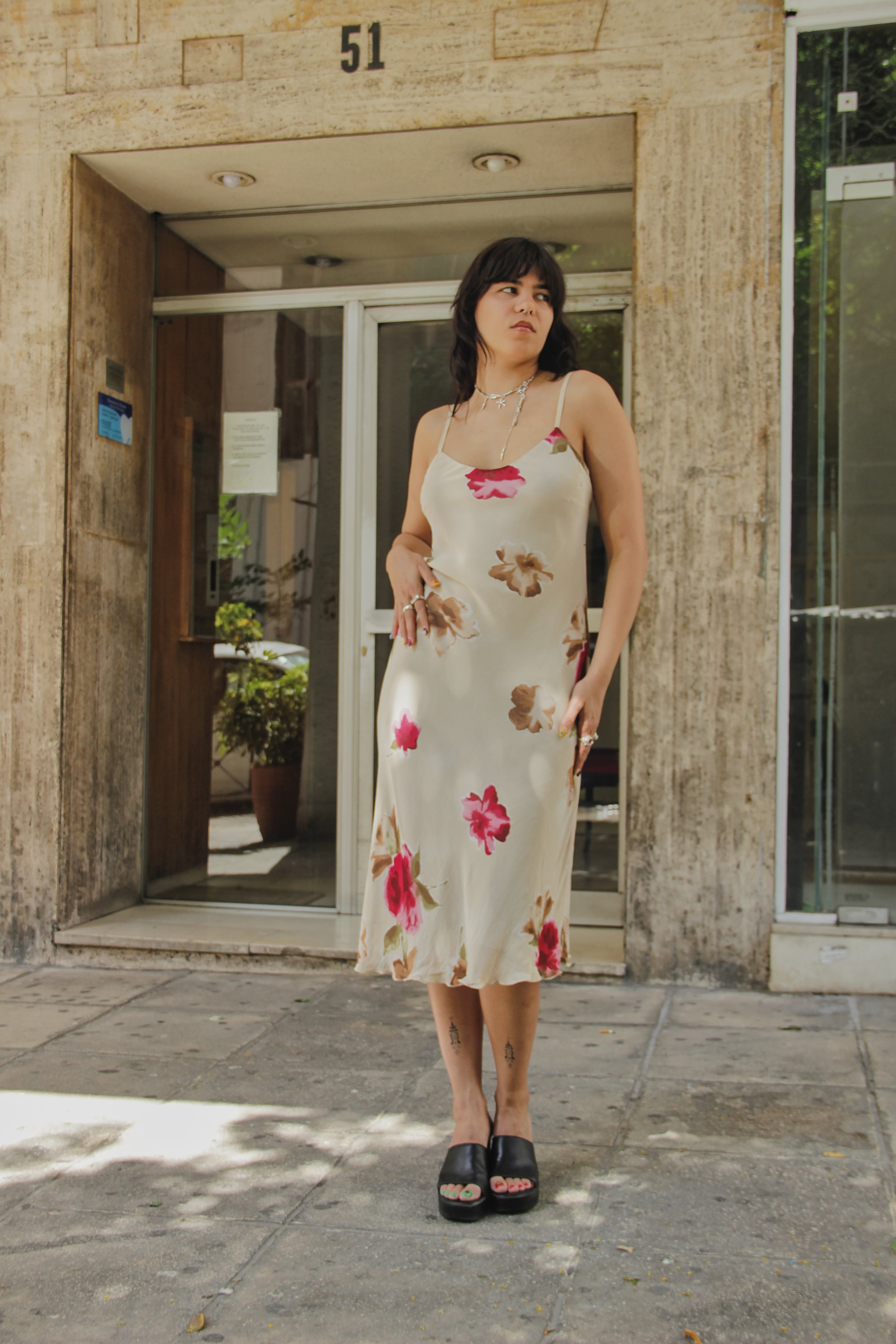Gorgeous vintage floral midi dress (M/L)