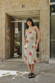 Gorgeous vintage floral midi dress (M/L)
