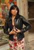 Vintage Black genuine leathetr jacket (S/M)