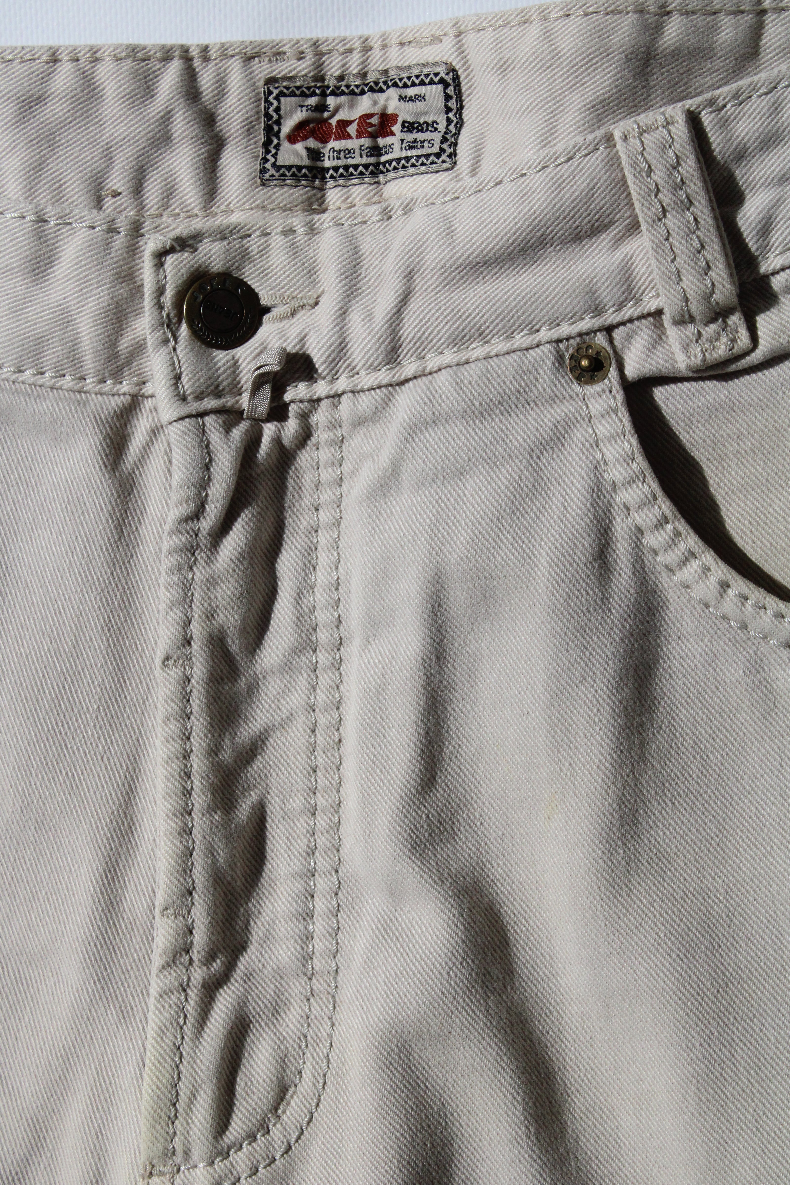Vintage beige men’s high waisted jeans (W38)