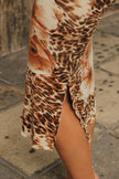 Vintage animal print midi skirt (S/M)