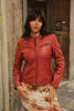 Vintage red genuine leather jacket (M)