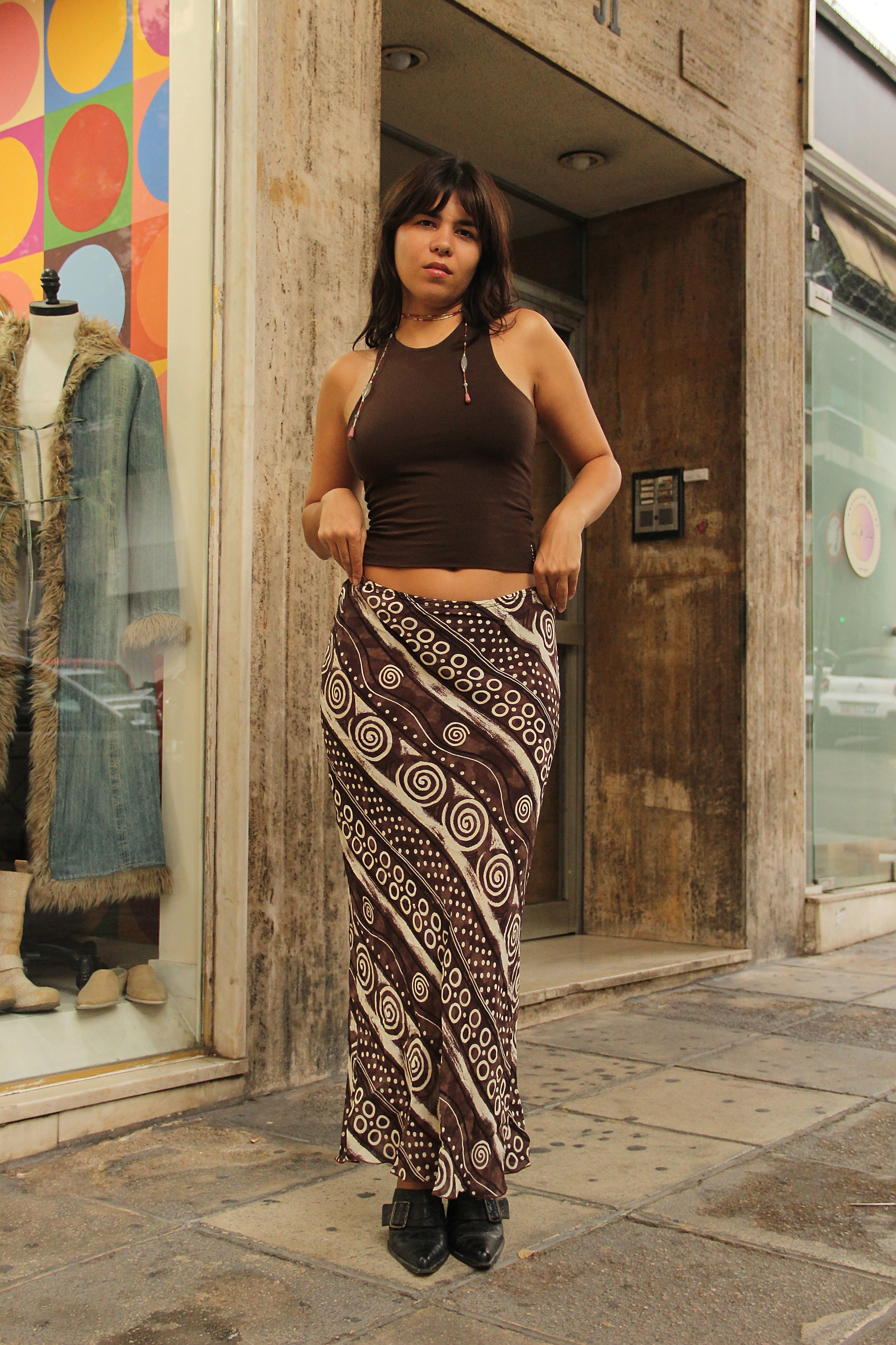 Vintage 90s style maxi skirt (L)