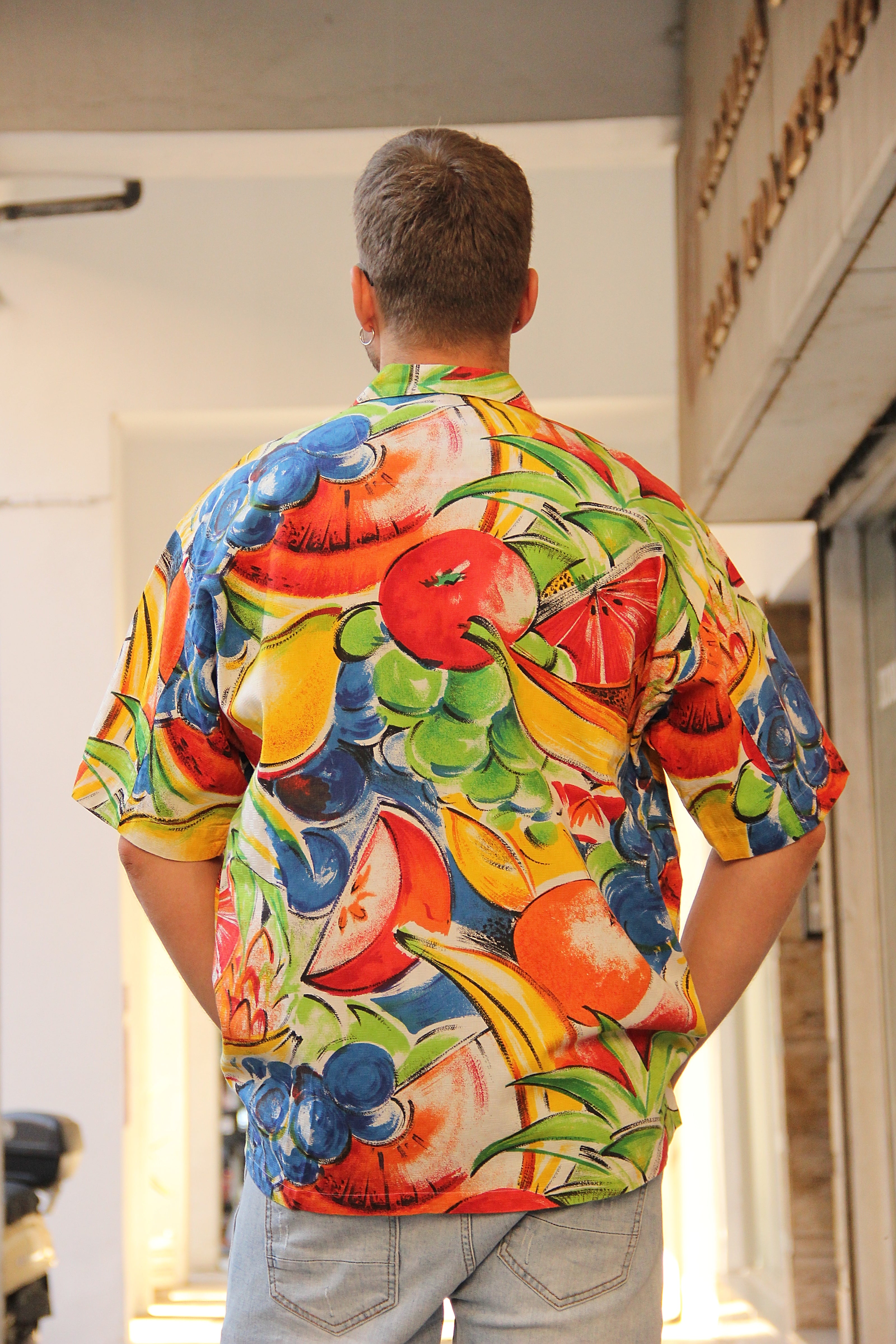 Vintage funky patterned shirt (L)