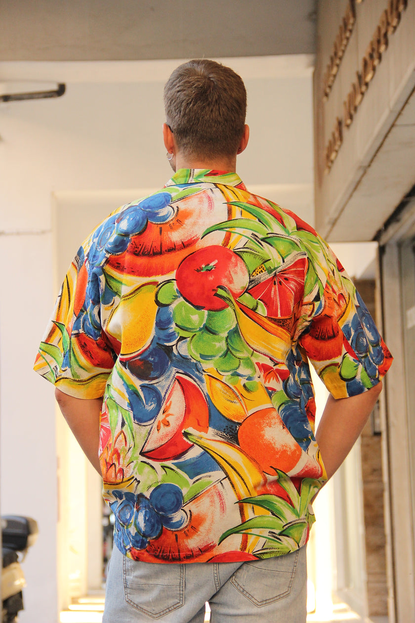 Vintage funky patterned shirt (L)