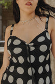 Gorgeous 100% silk vintage polka dot dress (L)