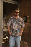 Vintage funky patterned shirt (L)