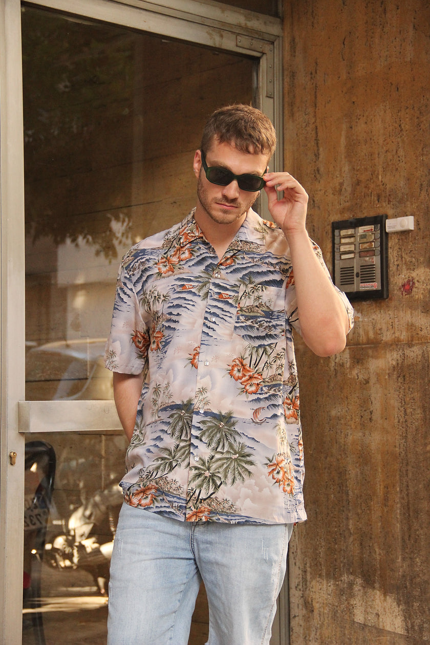 Vintage funky patterned shirt (L)