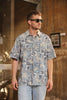 Vintage funky patterned polo style shirt (XL)