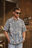 Vintage funky patterned polo style shirt (XL)