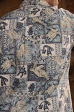 Vintage funky patterned polo style shirt (XL)