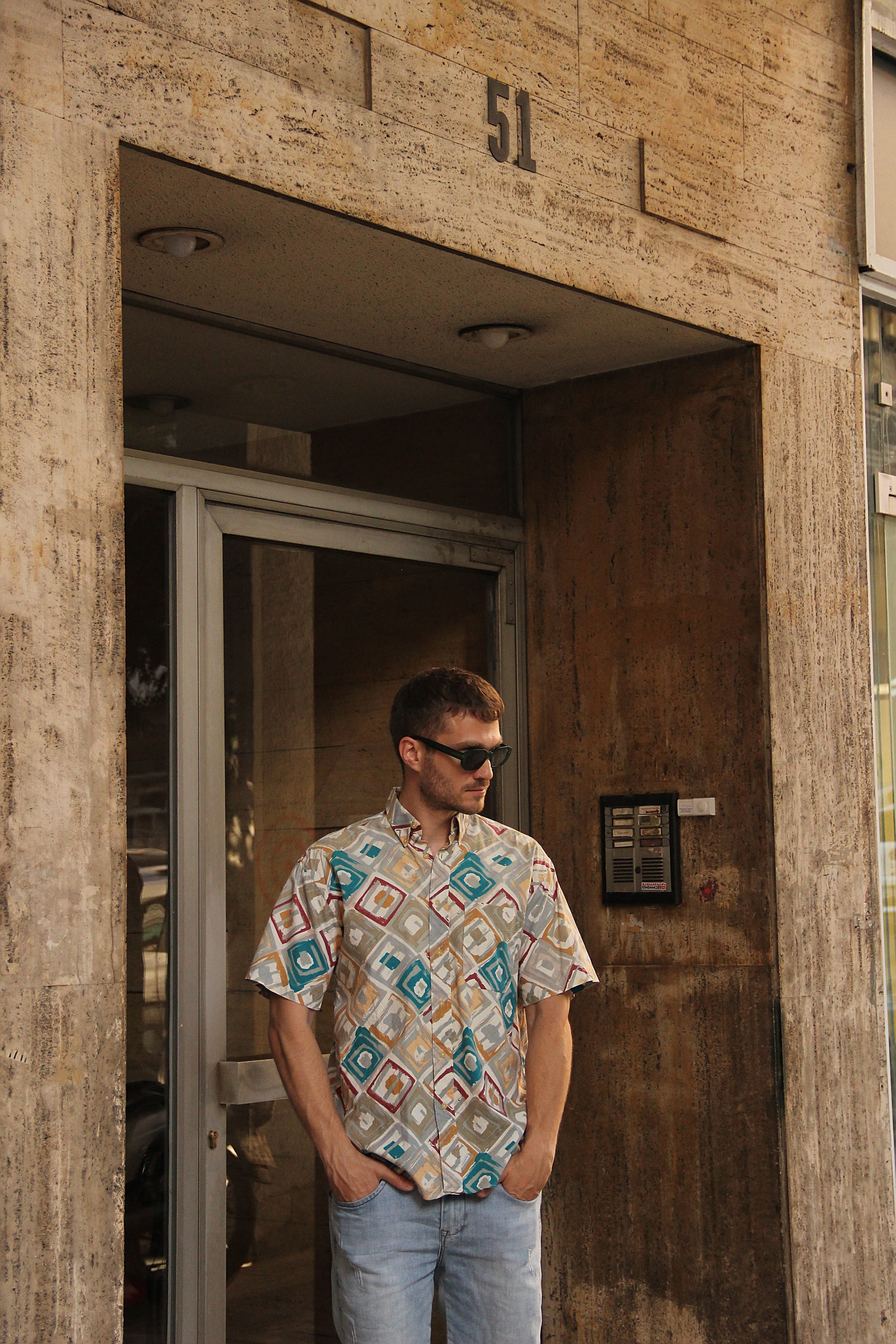 Vintage funky patterned shirt (M)