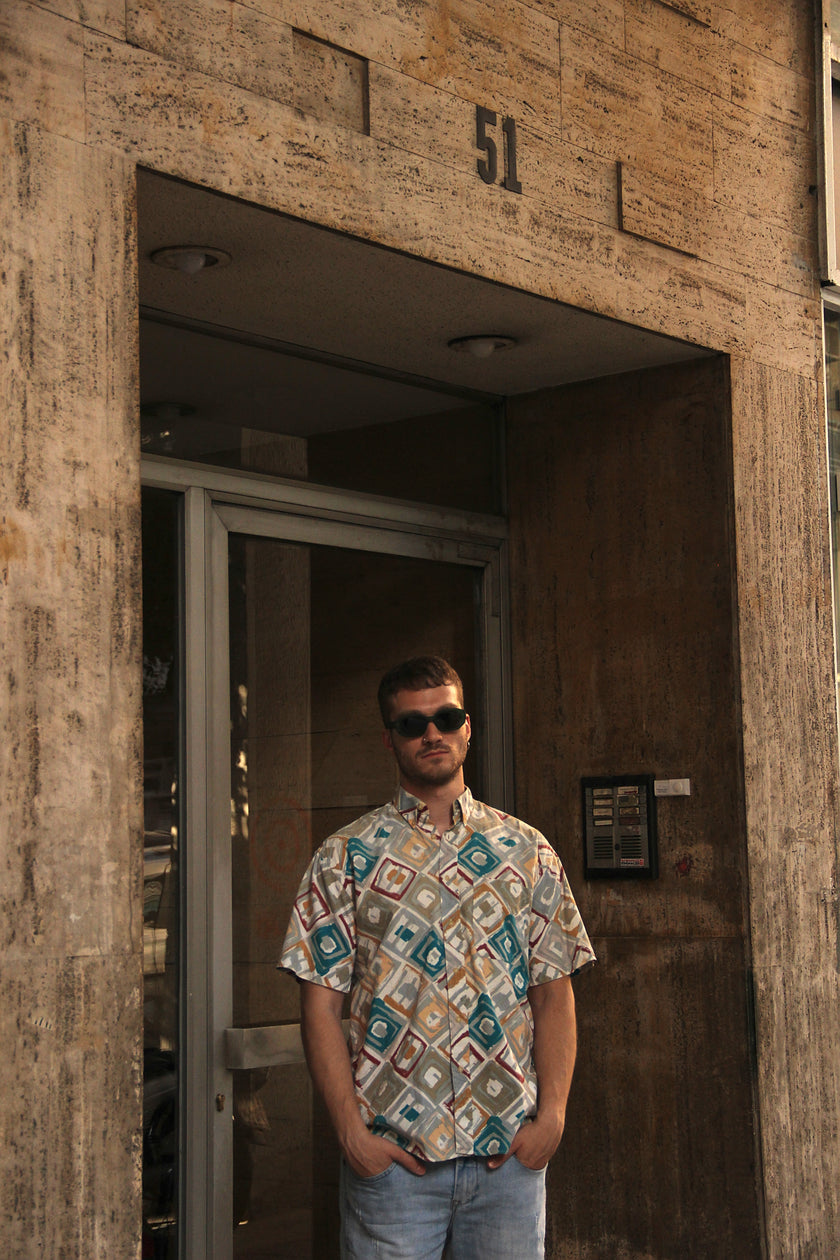 Vintage funky patterned shirt (M)