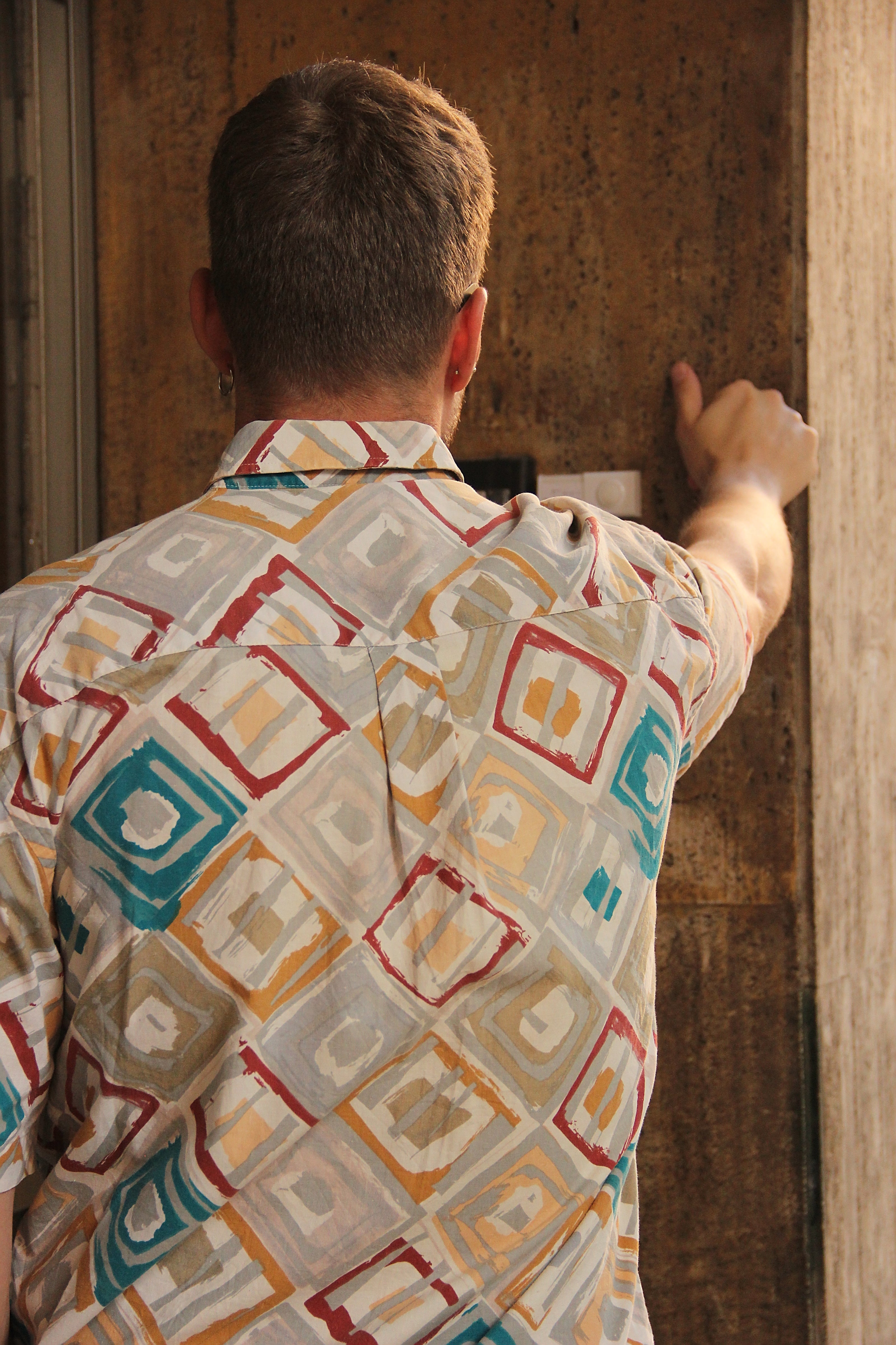 Vintage funky patterned shirt (M)