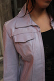 Vintage lilac genuine leather jacket (S)