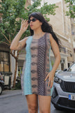 Vintage funky patterned dress (L/XL)