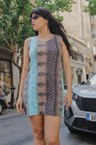 Vintage funky patterned dress (L/XL)
