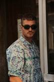 Vintage funky patterned shirt(L)