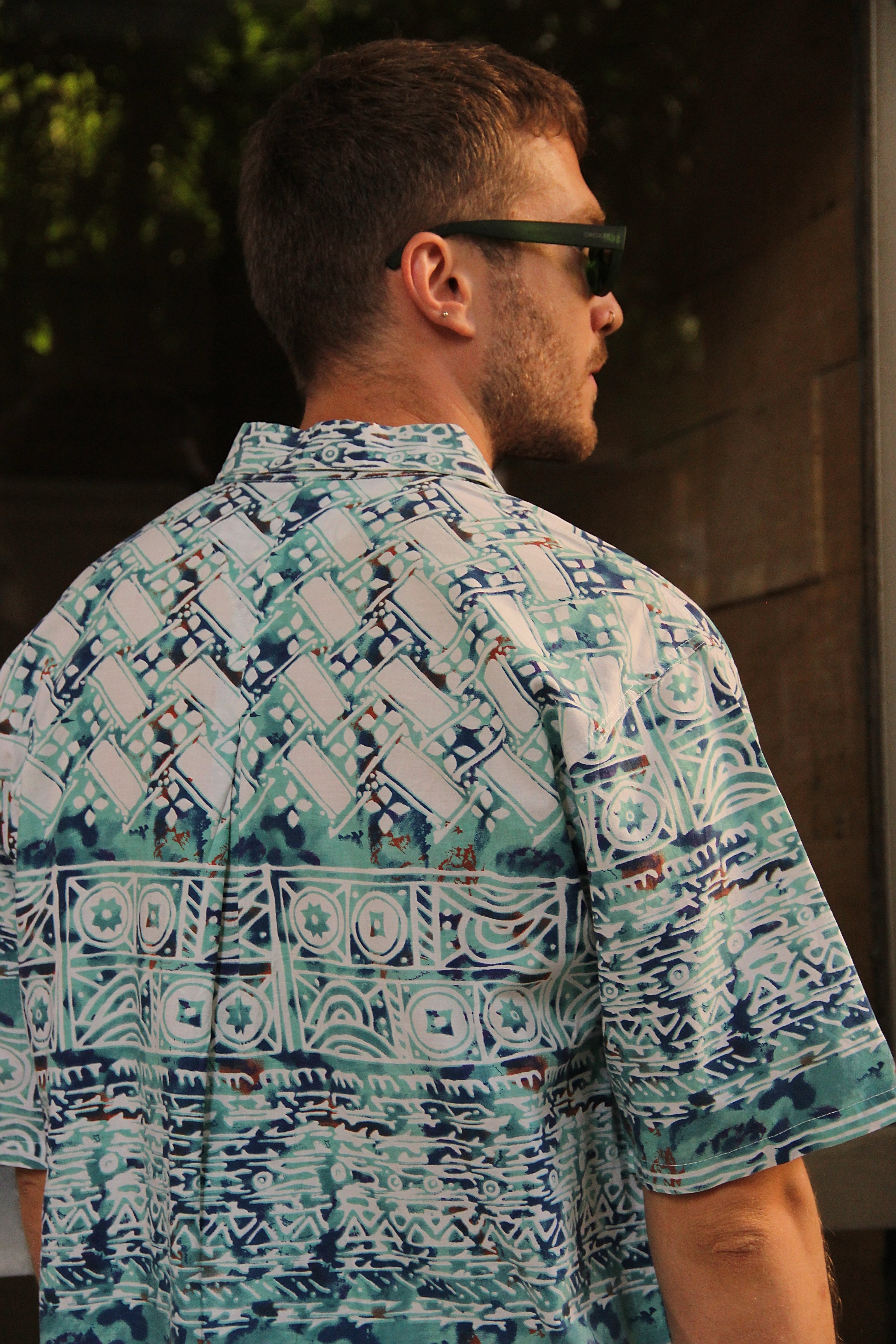 Vintage funky patterned shirt(L)