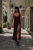Miss Sixty maxi super hot dress with thigh-high slit (M)