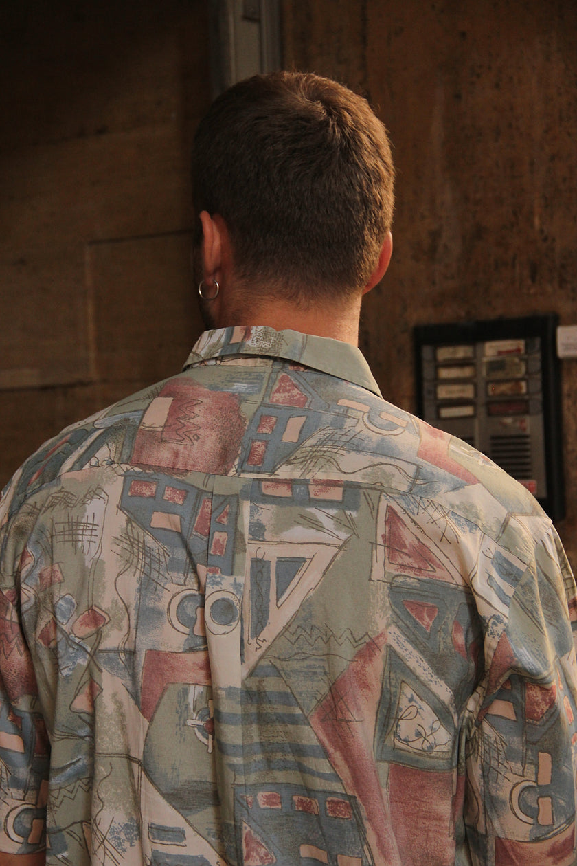 Vintage funky patterned shirt (L)