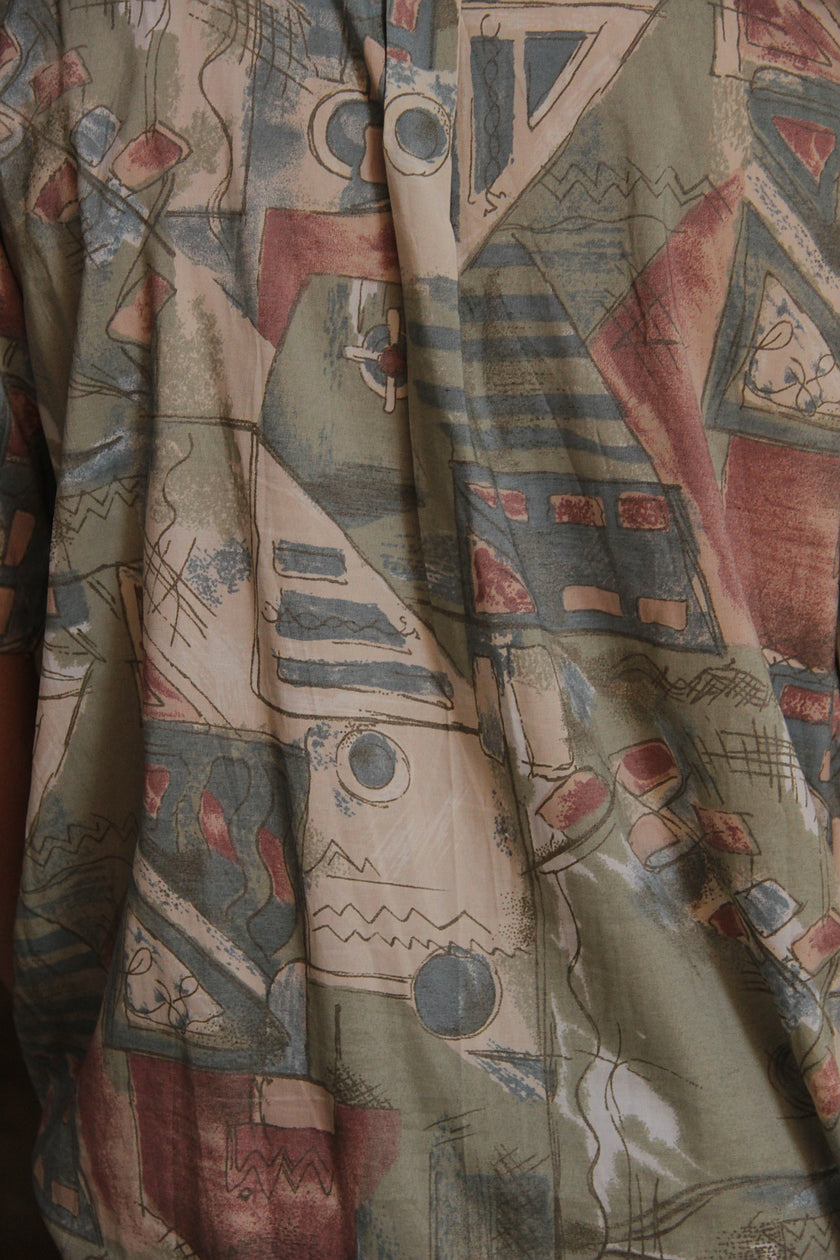 Vintage funky patterned shirt (L)
