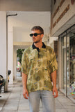 Vintage funky patterned polo shirt (L)