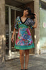 Desingual funky patterned dress (S)