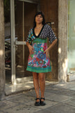 Desingual funky patterned dress (S)