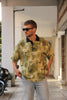 Vintage funky patterned polo shirt (L)
