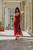 Miss Sixty maxi super hot dress with thigh-high slit (M)
