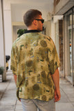 Vintage funky patterned polo shirt (L)