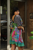 Desingual funky patterned dress (S)