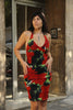 Vintage gorgeous halter floral dress (S)