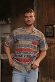 Vintage funky patterned shirt (L)