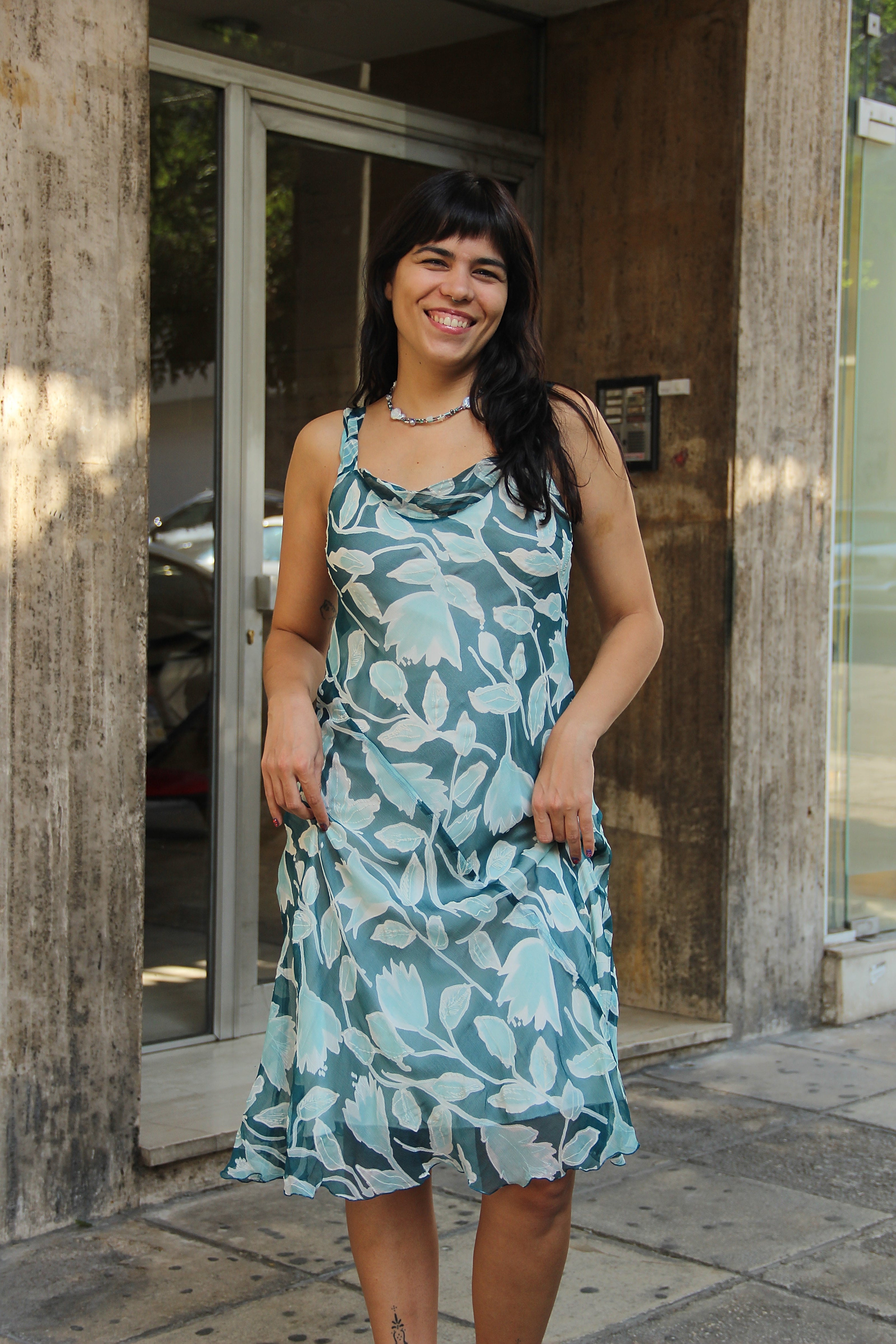 Vintage gorgeous 100% silk midi dress (M/L)