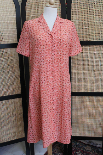Vintage 90s Peach Button-Up Day Dress