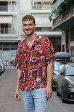 Vintage funky patterned shirt (M)