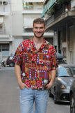 Vintage funky patterned shirt (M)